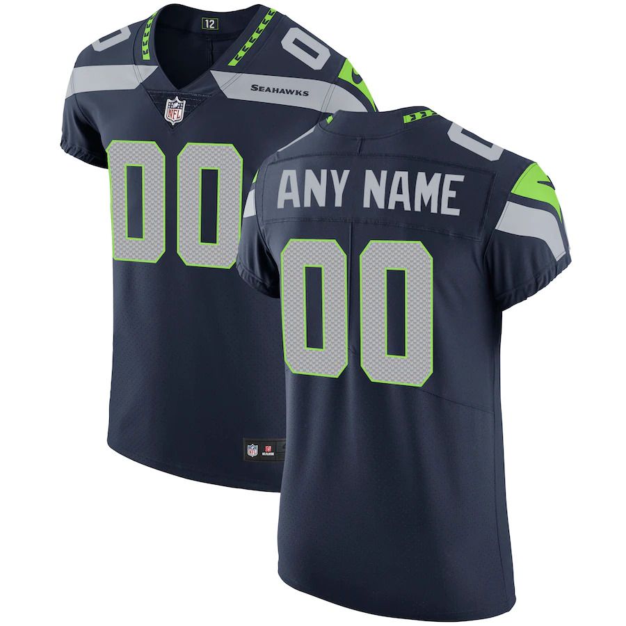 Men Seattle Seahawks Nike Navy Vapor Untouchable Custom Elite NFL Jersey